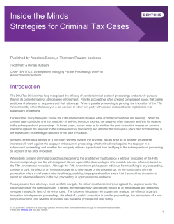 I. A Party`s Invocation in Independent Proceedings