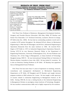 biodata of prof. prem vrat