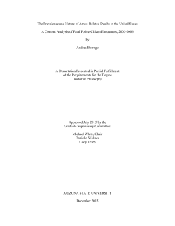 The Prevalence and Nature of Arrest