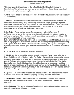 Tournament Rules and Regulations This tournament will be played