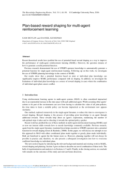 Plan-based reward shaping for multi