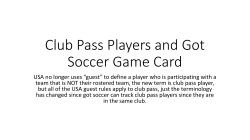 Club Pass Players and Got Soccer Game Card - USA