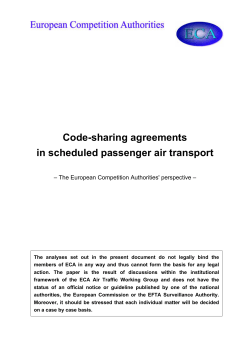 Code-sharing agreements in scheduled passenger air transport