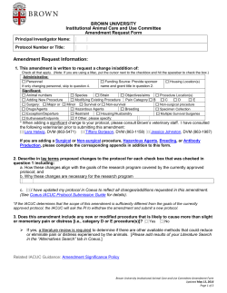 IACUC Amendment Request Form