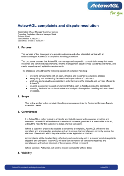 our complaints and dispute resolution