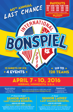 April 7 - 10, 2016 - Hibbing Curling Club