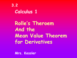 Application of the Mean Value Theorem for Derivatives