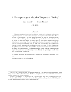 A Principal#Agent Model of Sequential Testing!
