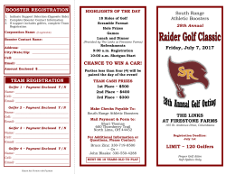 TEAM REGISTRATION CHANCE TO WIN A CAR! South Range