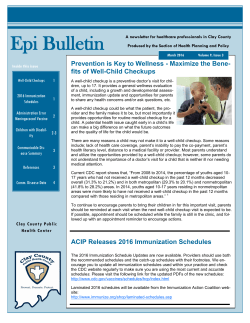 Prevention is Key to Wellness - Maximize the Bene- fits of Well