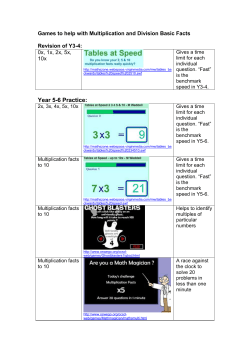 Games to help with Multiplication and Division Basic