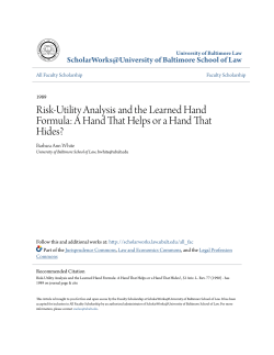Risk-Utility Analysis and the Learned Hand Formula
