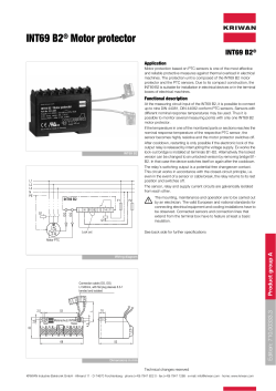 INT69 B2&reg; Motor protector - KRIWAN Industrie