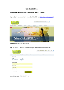 Guidance Note How to upload Best Practices on the NBSAP Forum?