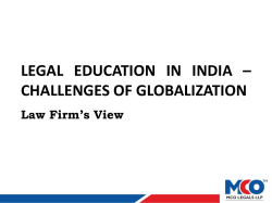 LEGAL EDUCATION IN INDIA –CHALLENGES OF