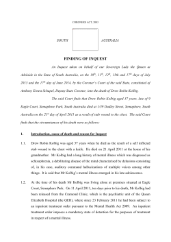 Finding of Inquest - Drew Robin Kolbig