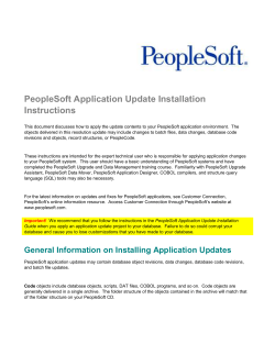 PeopleSoft Application Update Installation Instructions