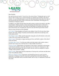 Unit 1 About School Parent Letter