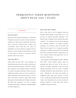 Frequently Asked Questions about Rule 10b5-1