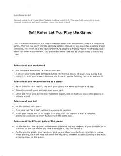 Golf Rules Let You Play the Game