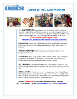 JUNIOR SCHOOL CARE PROGRAM