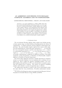 AN ASSERTION CONCERNING FUNCTIONALLY COMPLETE