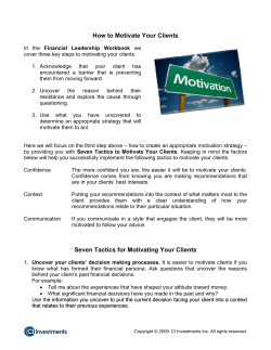 Four Strategies to Motivate Your Clients