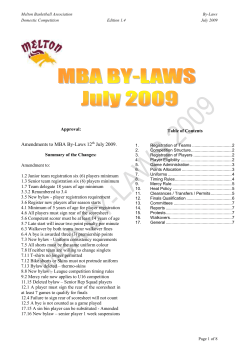 MBA By-Laws – Here - Melton Basketball Association
