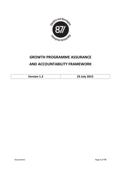 GROWTH PROGRAMME ASSURANCE AND ACCOUNTABILITY