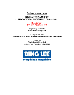 sailing instructions - Mirror Dinghy Sailing in NSW