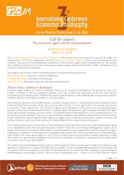 Call for papers - 3rd International Conference Economic Philosophy