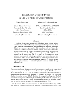 Inductively De ned Types in the Calculus of Constructions