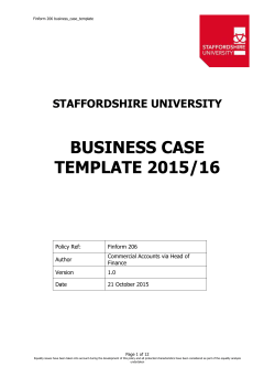 Template no.1 – Short, Outline Business Case