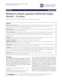 Malignant atrophic papulosis (K&ouml;hlmeier-Degos