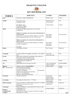 kilkenny college 2017-2018 book list form 4