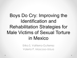 Boys Do Cry: Improving the Identification and Rehabilitation