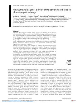 Playing the policy game: a review of the barriers to and enablers of