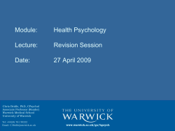 Module: Health Psychology Lecture