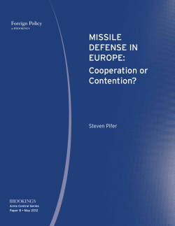 MISSILE DEFENSE IN EUROPE: Cooperation