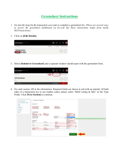 HOW TO PREPARE GREENSHEET