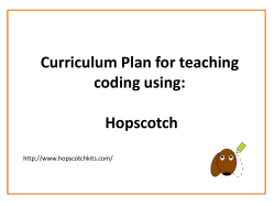 Curriculum Plan for teaching coding using: Hopscotch kits