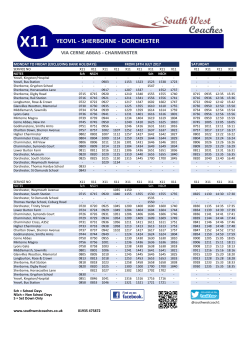 Sch = School Days NSch = Non School Days S = Set Down Only