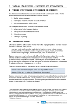8 Findings: Effectiveness &ndash; Outcomes and achievements