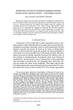 Improved Access to Foreign Markets Raises Plant