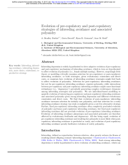 Evolution Of Pre-Copulatory And Post