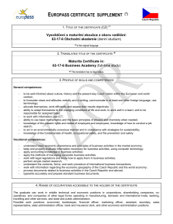 EUROPASS CERTIFICATE SUPPLEMENT (*)