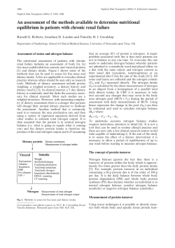 An assessment of the methods available to determine nutritional