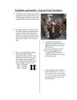 Probability and Statistics &ndash; Expected Value