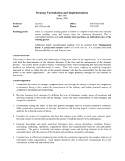 Strategic Management - Fisher College of Business