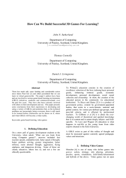 How Can We Build Successful 3D Games For Learning?